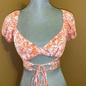 Crop Top with Cap Sleeves